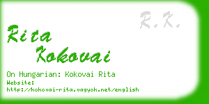 rita kokovai business card